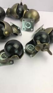 [4 Pack] Swivel Top Plate Hooded Ball Caster Wheels Antique Bronze 2-inch