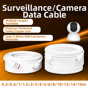 FUPAI | Extended Charging Cable for Xiaomi/Ezviz/Huawei Surveillance 360 Type-C Interface 8m/10m