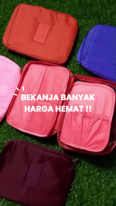 BISA COD - TAS KOSMETIK DOMPET MAKE UP PENYIMPANAN KECANTIKAN WANITA KOREAN BAG TRAVEL TOILETRIES