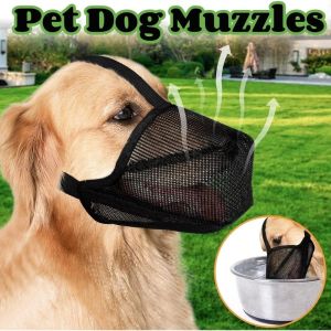 Pet Dog Muzzles Breathable Anti Bark Dog Mouth Cover Adjustable Anti Bite Dog Mask