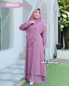 Kaftan Mewah Ceruti Polos Premium Aku Karissa Set Hijab