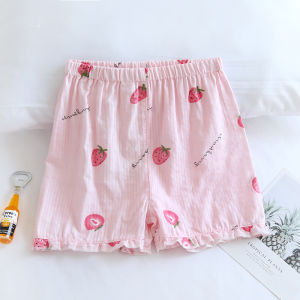 กางเกงขาสั้นผ้าฝ้ายสำหรับเด็กผู้หญิง กางเกงขาสั้นผ้าฝ้ายบางสำหรับใส่อยู่บ้านในช่วงฤดูร้อน กางเกงขายาวผ้าฝ้ายระบายอากาศได้ดีสำหรับคุณแม่และลูกสาว