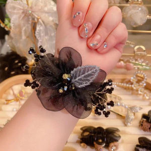 Trendy Floral Hair Ties Womens Hair Bands Headwear Elastic Hair Bands Korean Style Fresh out Fashion Hair Accessories