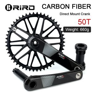 RIRO Carbon Fiber Road Crankset 3-Bolts Direct Mount for 11/12-Speed 170mm Arms with 46-52T & 50-34/53-39T Chainring Options
