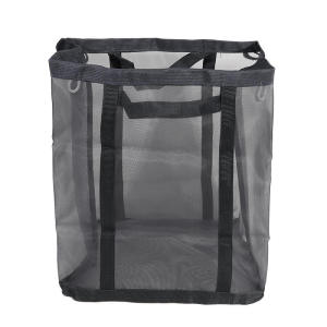 Mesh Laundry Basket Nylon With Handle Breathable Folding Portable Dirty Clothes Organizer Bags Large Capacity Toys Storage Bag