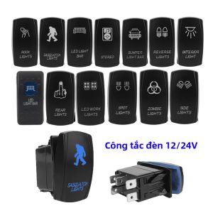 Đa Năng 12V 24V Ô Tô Công Tắc Bật Tắt Với Đèn LED Màu Xanh Nút Bấm Cho Ô Tô Đoàn Lữ Hành Xe Tải Xe Kéo RV Mềm Thuyền