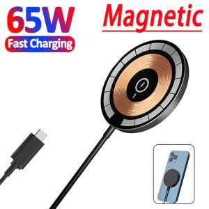 HLINKEY ที่ชาร์จแบตในรถที่ชาร์จแบบไร้สายดูดซับการชาร์จ65W การป้องกันด้านความปลอดภัยแบบบางพิเศษสำหรับ iPhone 14 13 11 12 Pro Max Mini USB C 8 Plus XR X XS MAX Airpods