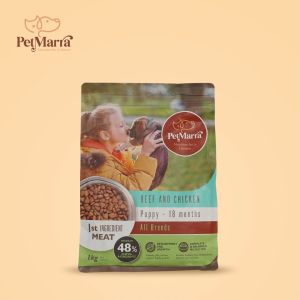 PetMarra Puppy Dry Food Up to Ages 18 Months Beef Milk Chicken and Eggs Flavor 10kg Collection puppies pet foods kibbles