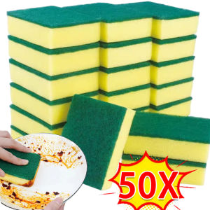 10/20/50pcs Large Dishwashing Sponge / Super Soft Absorbent Cleaning Sponges / Household Rub Pot Rust Scouring Pad Removing Kits