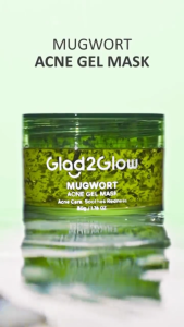 Glad2Glow Mugwort Acne Gel Mask 50g | Masker Wajah | Komedo | Pori Pori | G2G