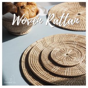 [KL Ready Stock] Rattan Placemat Coaster Lapik Pinggan Rotan Periuk Pad Heat Insulation  Alas Meja Hiasan Dekorasi