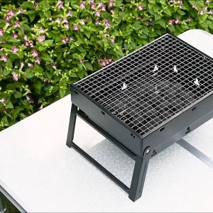 เตาย่างบาร์บีคิว พร้อมตะแกรงรองถ่าน พับเก็บได้ เตาปิ้งย่างBBQ เตาปิ้งย่างพกพา เตายางใช้ถ่าน