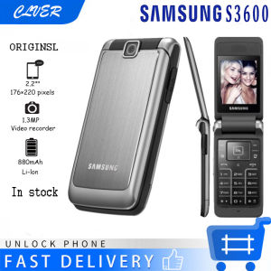 Samsung S3600 Flip Phone 2.8 Inch Gsm 2g Camera Original Cellphone Keypad Unlocked Basic Phone Low Price