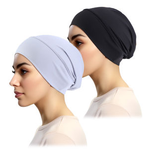 2 ชิ้น/ล็อต Solid มุสลิมหมวก Hijab หมวกอิสลาม headscarf Bonnet อินเดียหมวกหญิง Headwrap Turbante Mujer ผู้หญิง Hijabs
