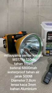 Mitsuyama Senter Kepala MS-179P 120Watt Baterai Lithium 4800MAH CAHAYA PUTIH