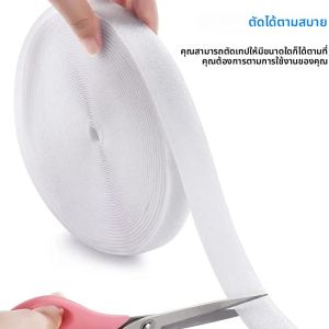 เทปตีนตุ๊กแกแบบเย็บติด แถบเวลโครไนลอนแบบไม่มีกาว ขนาด 20 มม. 50 มม. สีขาว สำหรับเสื้อผ้า กระเป๋า งาน DIY ความยาว 1 เมตร 10 เมตร