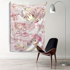 VIKAMA Madoka Magica Collage Tapestry Japanese Cute Anime Wall Hanging Bedroom Rental House Renovation Backdrop Decoration