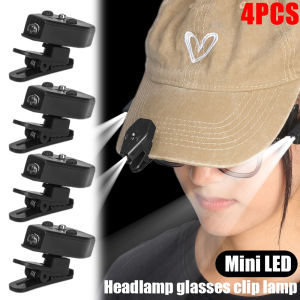 ไฟคลิปหนีบแว่นตา LED ขนาดเล็ก4ชิ้นไฟอ่อนปรับได้ Book อ่านหนังสือแว่นตาอเนกประสงค์กลางแจ้งกลางคืนไฟฉายแบบคาดศีรษะไฟทำงานฉุกเฉิน