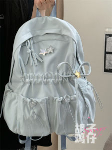 Túi Đeo Vai Đôi Phong Cách Retro Màu Trơn Đơn Giản Đa Năng Cho Học Sinh Trung Học Nữ Túi Đựng Sách Lớp Học Tươi Mới