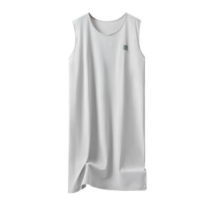 miiow | Mens Pure Cotton Vest Sleepwear Summer Long Sleeve Home Care Post Operation Medication Nursing Gown Large Size Comfortable