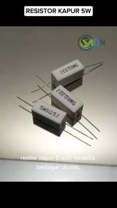 Resistor Kapur 05 022 033 05J 022J 033J Ohm 5W 5 Watt Bagus per 20pcs