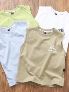 High Quality Skin-friendly Sleeveless Vest for Boys Cool W8 Casual Cotton T-shirt for Middle And Large Children
