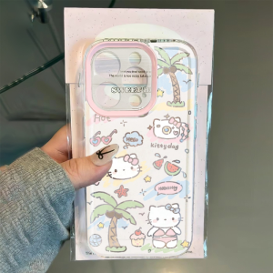 Adorable Holiday Kitty Soft Edge Full Cover Protective Phone Case for  16Pro 14Holiday 13Promax New 11Women XSMax 12Mini 15Plus 8XR