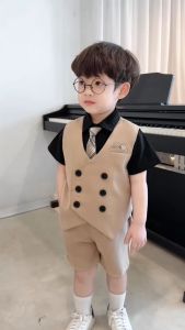 Set vest gile công tử hàn quốc cho bé trai thôi nôi sinh nhật đi tiệc 1 đến 7 tuổi BERNIE H1024B27