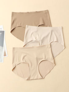 ผ้าไหม ไม่มีสามเหลี่ยมร่องรอย ผู้หญิง ชุดชั้นในวันพีซแบบบาง กางเกงใน ใส่สบาย ระบายอากาศได้ดี สูง เอว ด้านใน กางเกงขาสั้น Youth