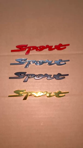 Miếng dán Logo 3D chữ "Sport" Kim Loại Trang Trí Ô tô 13cm