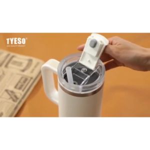 Tyeso 900ml/1200ml Tumbler for hot and cold Car cup Yellow Stainless vacuum insulated tumbler Travel Mug With Straw