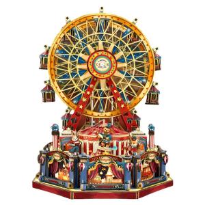 Westphalia Whale Wooden Assembly Handmade DIY Century Ferris Wheel Light up Building Blocks Model Decoration Birthday Gift