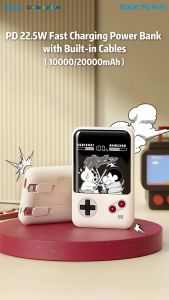 ROCK Crayon ShinChan Fast Charge Power bank | Type-C & Lightning Built-in Cables Digital Display (10000mAh/20000mAh | 20W)