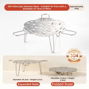 onlycook | Stainless Steel Extensible Folding Steamer Rack