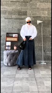 Rok Jeans Mermaid Jumbo Skirt Rok Denim Duyung Polos Wanita