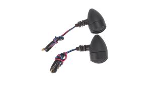 12V Retro Motorcycle LED Turn Signal Lamp Black Grill Bullet Amber Indicator For Harley Sportster XL Dyna Bobber Chopper