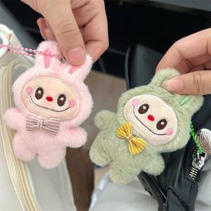 【Low Price】LABUBU Monster Plush Key Chain Bag Decoration Accessories Kawaii Labubu Bow Bead Chain Couple Backpack Pendant Accessories