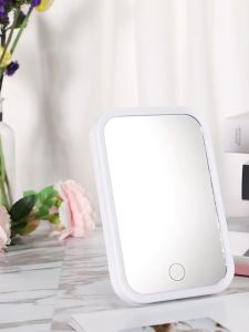 LED Makeup Mirror With Light Touch Switch & 3 Color Control Lighting Desktop Makeup Mirror for Pink/White