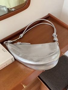 Korean INS Fashion Soft Leather Crescent Dumpling Underarm Saddle Bag Versatile Shoulder Crossbody Bag