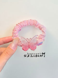 Childrens Hair Accessories Girls Sweet Candy Colored Butterfly Hair Ties Non-Damaging Hair Bands Large Elastic Hair Bands