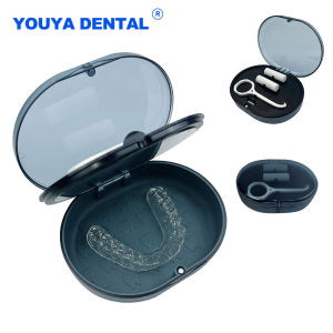 Double-layer Orthodontic Retainer Aligner Case Braces Organizer Mouth Guard Portable Fake Teeth Cleaning Denture Storage