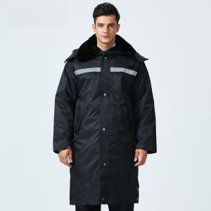 NUDO | เสื้อแจ็คเก็ตแบบหนาสำหรับฤดูหนาวสำหรับผู้ชาย ด้านหน้ามีแถบสะท้อนแสง ยาว ขนแกะผสม เสื้อแจ็คเก็ตแบบยูนิเซ็กซ์สำหรับฤดูหนาว