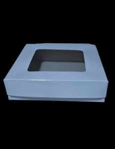 8X8X2 inches PIE BOX WITH WINDOW WHITE (10 SETS)