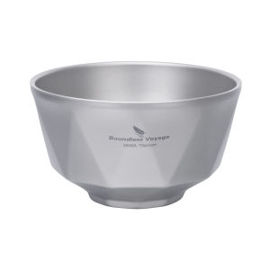 Boundless Voyage | Boundless Voyage Titanium Double Walled Bowl Travel Tableware for Rice Soup Oatmeal Yogurt Serving Bowl 1pc