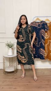 Daster batik Kencana Ungu Pekalongan Motif LELA LD 105 PB 115 // baju tidur santai wanita murah berkualitas Busui Friendly kancing depan Ibu Hamil // Bahan Rayon Adem nyaman di pakai harian // Bisa COD