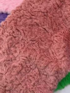 Embossed Microfiber 100% Polyester Fabric Rabbit Faux Fur Fleece Fabric For Cotton Doll Hair Plush Toy 25x45cm