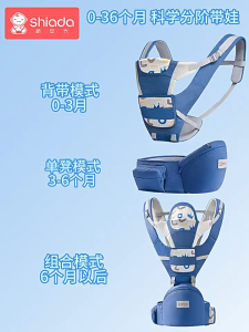 6-in-1 Baby Carrier Multifunction Baby Carrier Hip Seat (Ergonomic M Position) for 3-36 Month Baby
