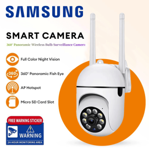 Samsung CCTV Camera Wifi Connect 360 With Audio and Speaker HD Night Vision Auto Tracking Home Mini CCTV Camera No Need Internet