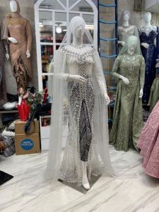 Baju Kebaya Akad Nikah Semata Kaki Full Mutiara