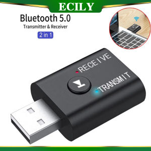 ECILY BT5.0 Bluetooth Adapter Wireless Audio Receiver and Transmitter Dual Function Bluetooth 5.0 USB Dongle For Speaker Headset Car